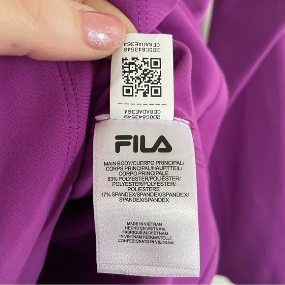FILA Purple Midweight Training Pullover Hoodie Size M - Picture 10 of 13